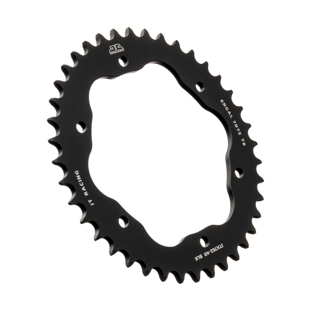 REAR SPROCKET ALLOY BLACK, JTA762.40BLK.7075-T6 Aluminium. DUCATI 520 Chain Conversion