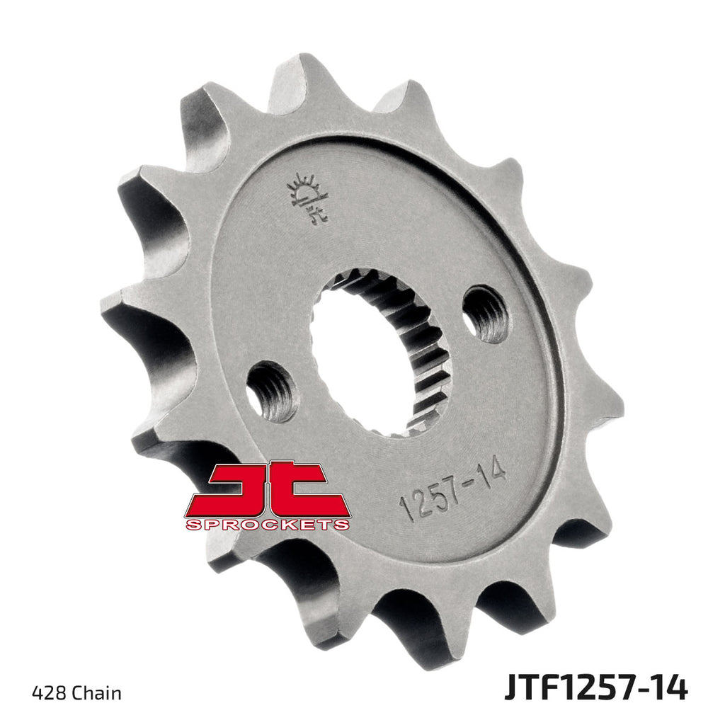 FRONT SPROCKET JTF1257.14 428, CR80/CR85 428 Chain Conversion