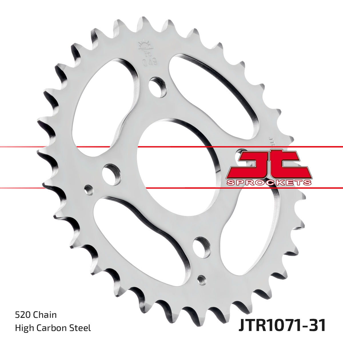 REAR SPROCKET JTR1071.31 JT, JT STEEL 520 KYMCO 50/150