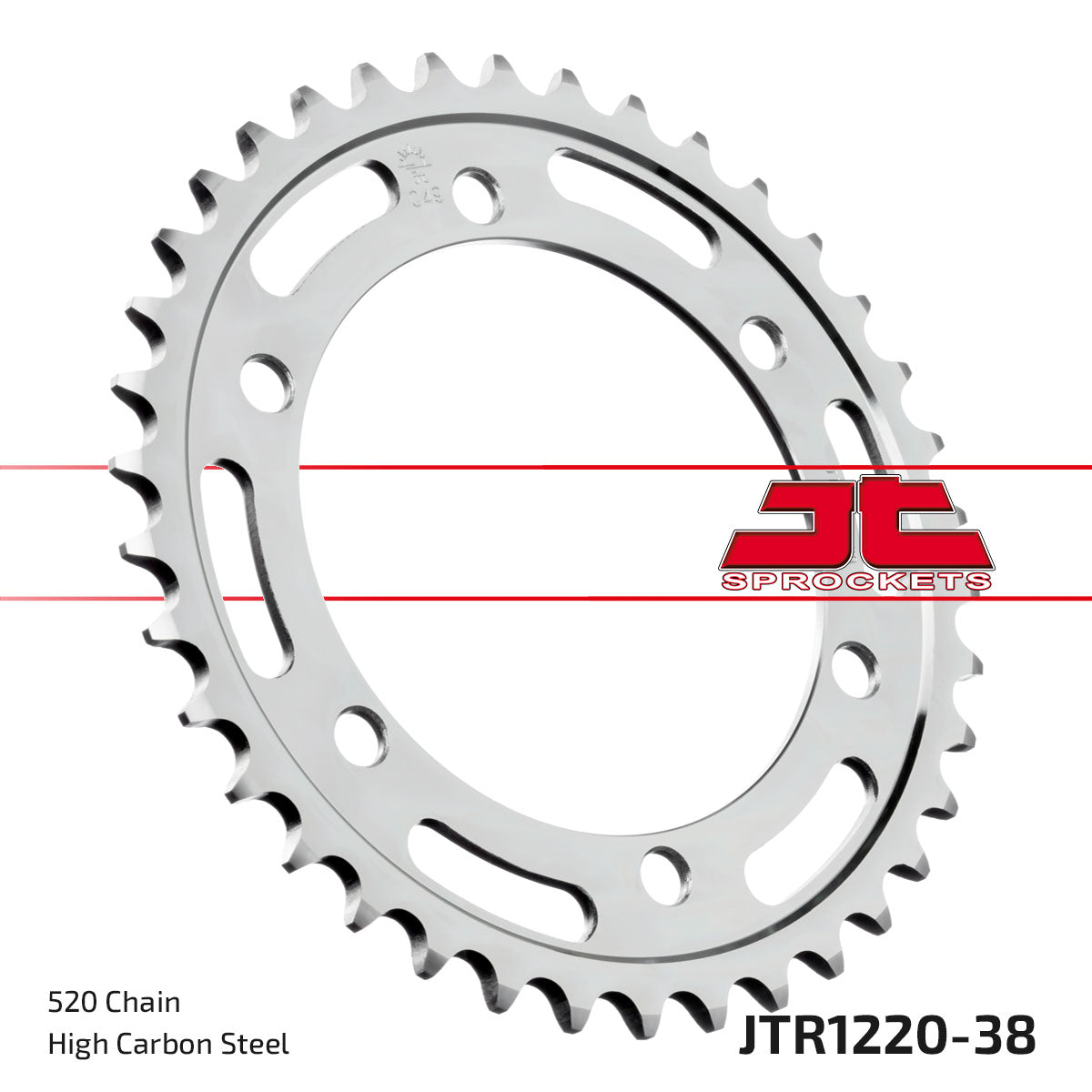 REAR SPROCKET JTR1220.38 520, STEEL, HONDA ROAD JT