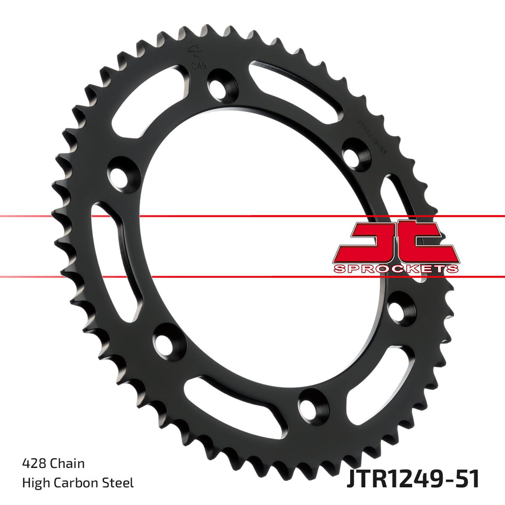 REAR SPROCKET JTR1249.51 STEEL, HONDA ROAD