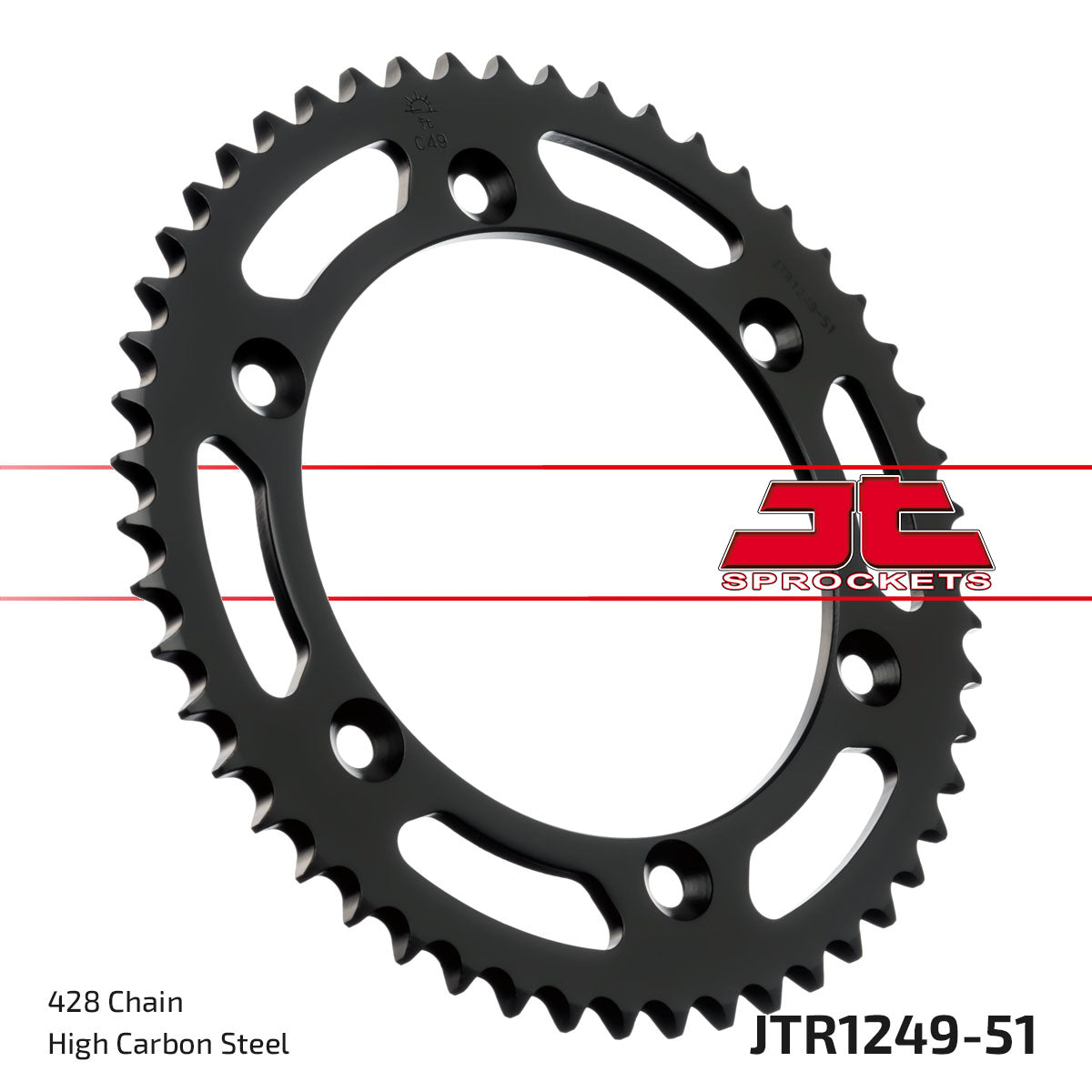 REAR SPROCKET JTR1249.51 STEEL, HONDA ROAD