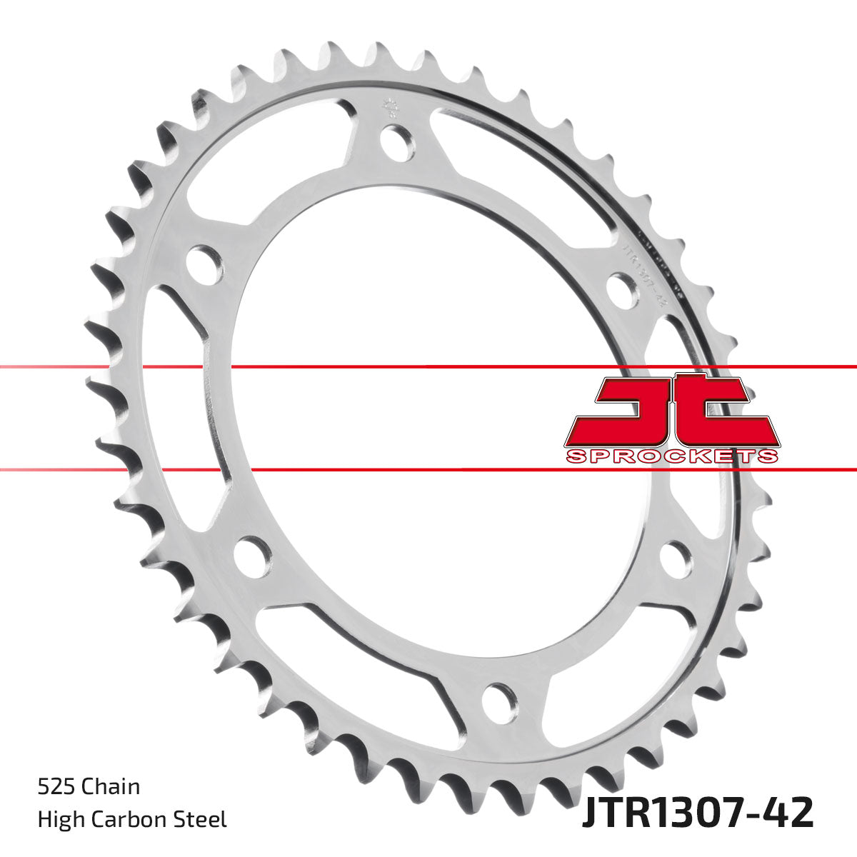 REAR SPROCKET STEEL JTR1307.42, HONDA ROAD CHAIN TYPE 525