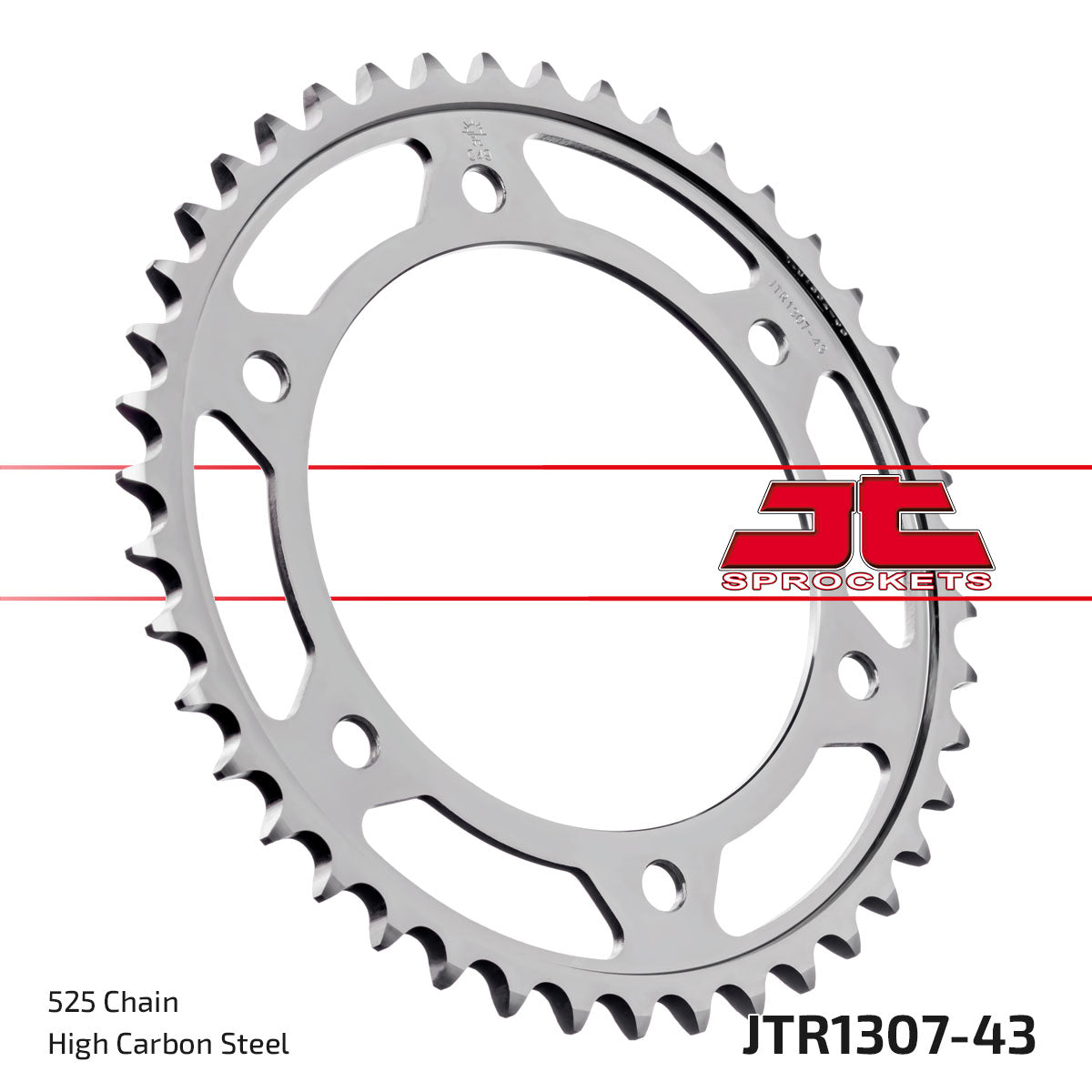 REAR SPROCKET STEEL JTR1307.43, HONDA ROAD CHAIN TYPE 525