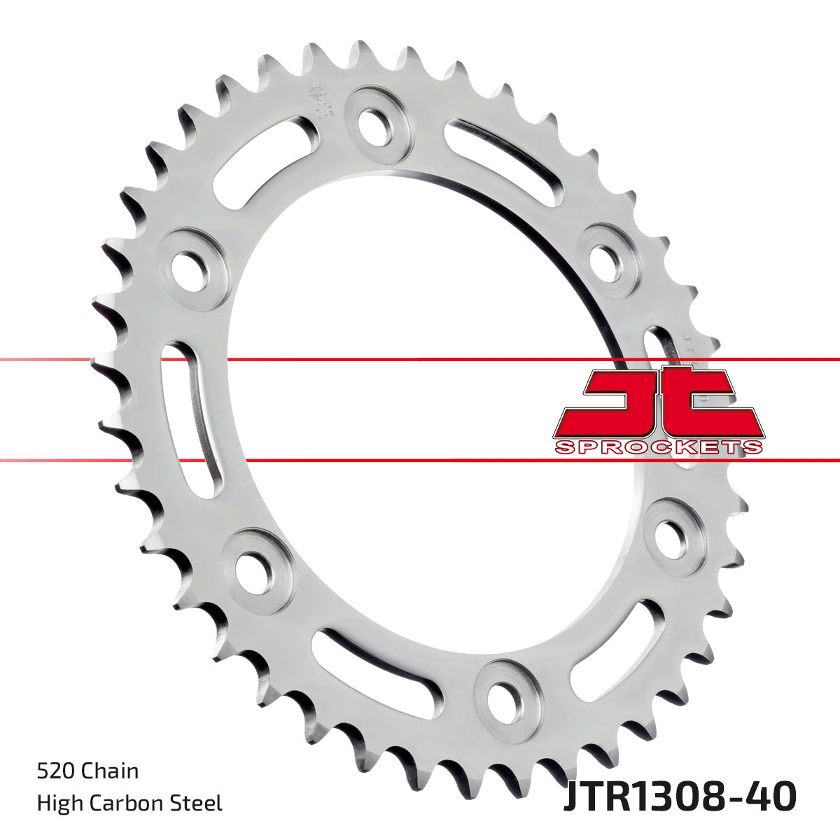 REAR SPROCKET STEEL JTR1308.40, CHAIN CONVERSION 520, HONDA ROAD