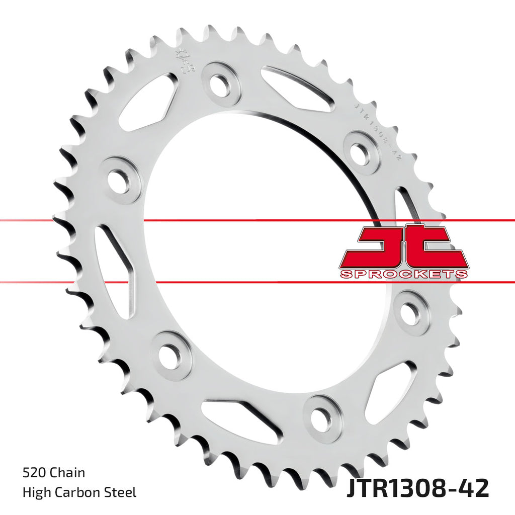 REAR SPROCKET STEEL JTR1308.42, CHAIN CONVERSION 520, HONDA ROAD