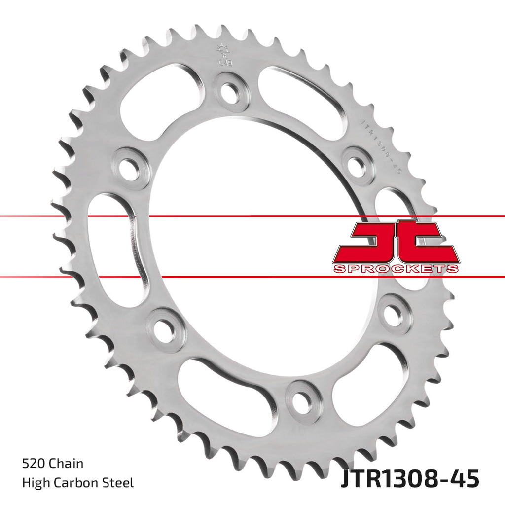 REAR SPROCKET STEEL JTR1308.45, CHAIN CONVERSION 520, HONDA ROAD