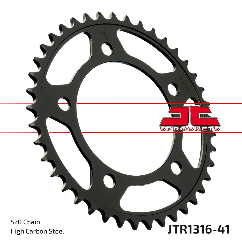 REAR SPROCKET JTR1316.41 BLACK STEEL, HONDA ROAD