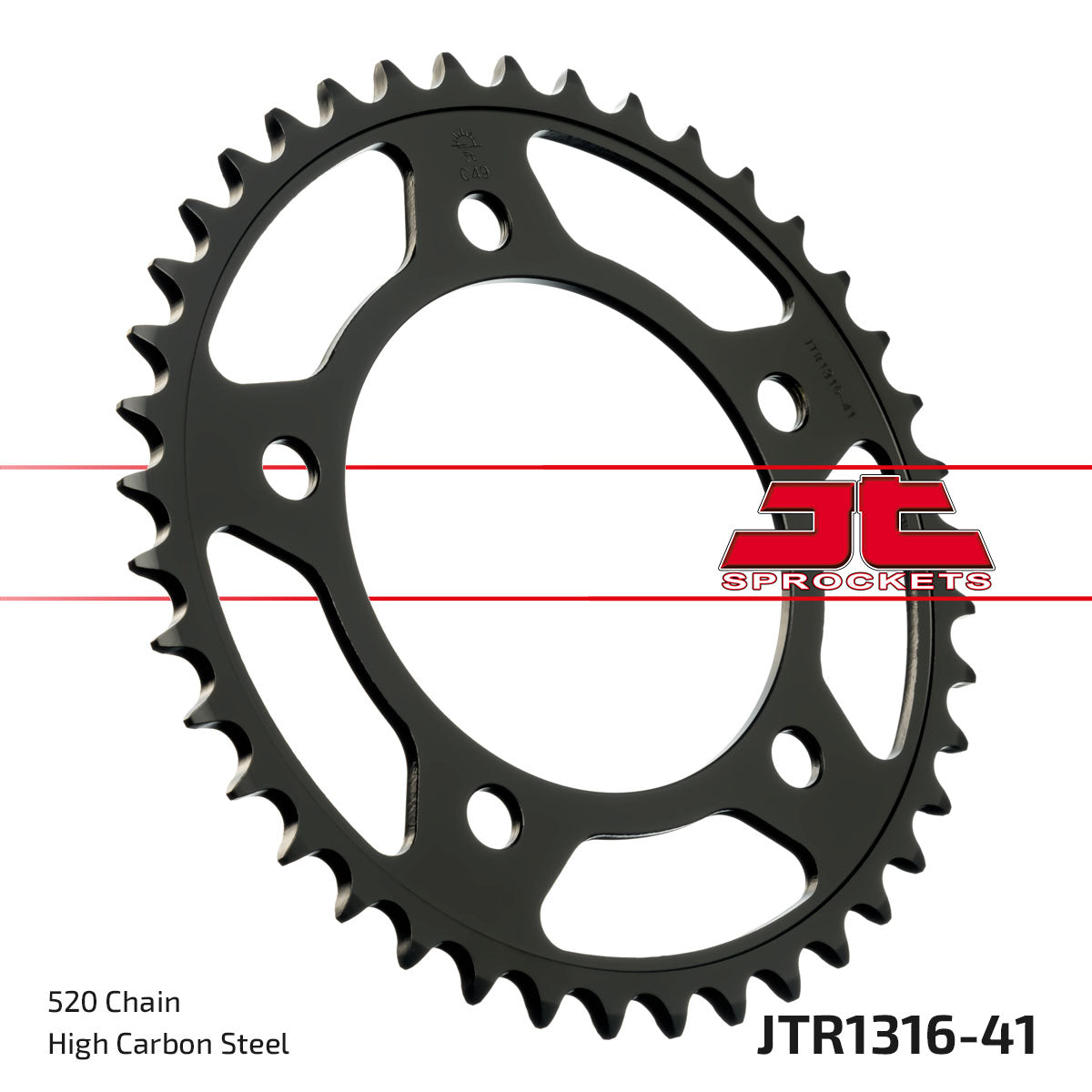 REAR SPROCKET JTR1316.41 BLACK STEEL, HONDA ROAD