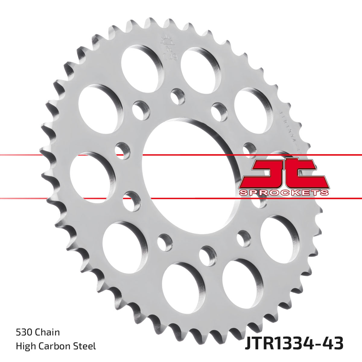 REAR SPROCKET JTR1334.43 STEEL, HONDA ROAD