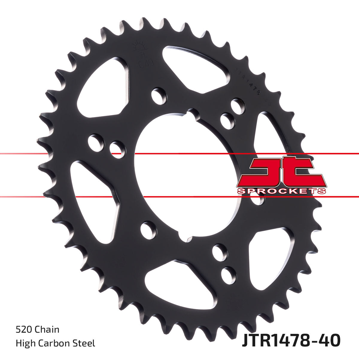 REAR SPROCKET JTR1478.40 520, POLARIS, STEEL BLACK, 50-32090-40 SR620-40