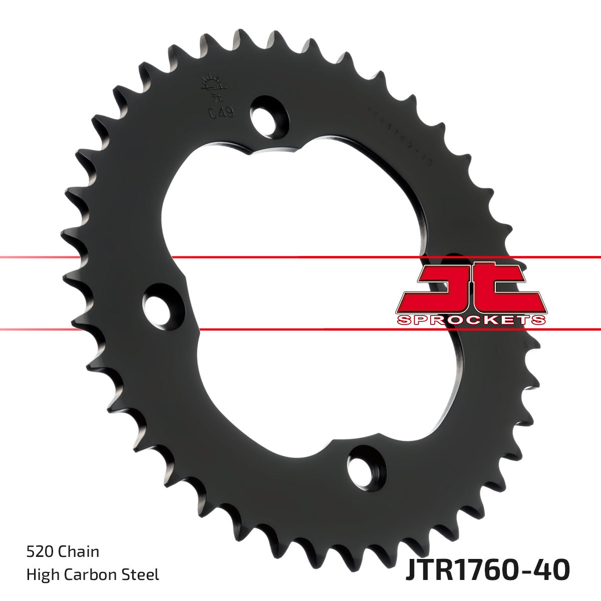 REAR SPROCKET STEEL JTR1760.40, BLACK, SR1760-40