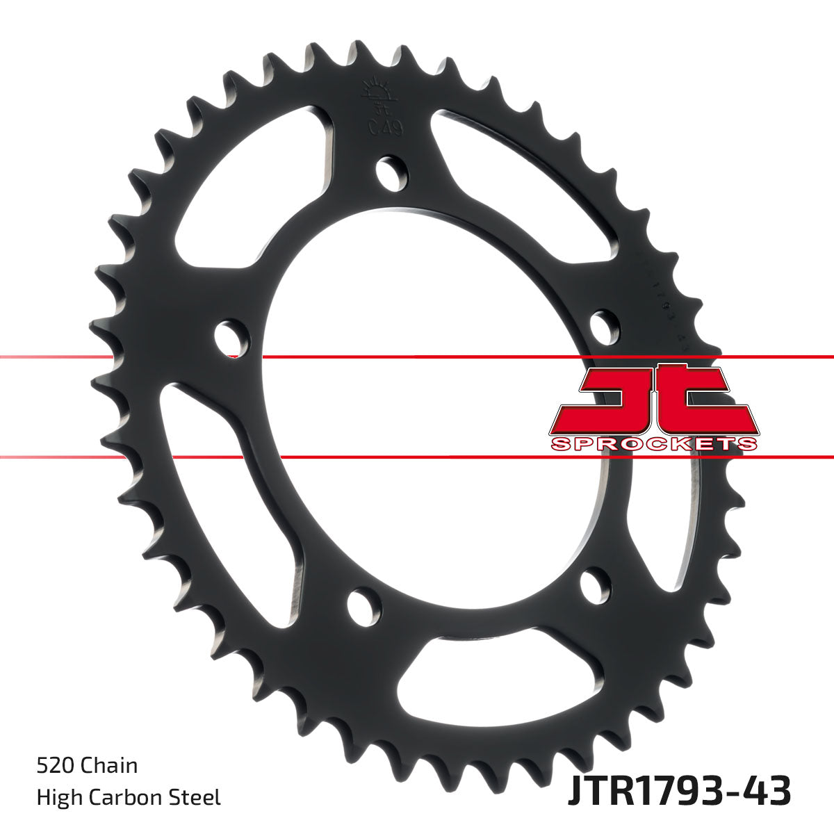REAR SPROCKET STEEL JTR1793.43, CHAIN CONVERSION 520