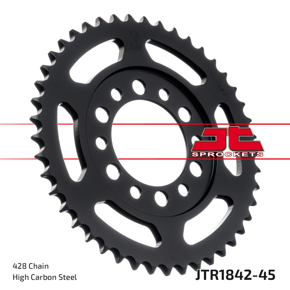REAR SPROCKET JTR1842.45 STEEL, DT125 / YZ80, SR1842-45