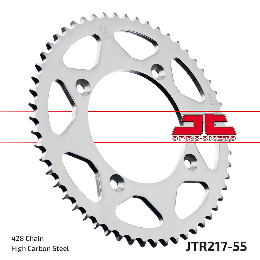 REAR SPROCKET STEEL JTR217.55, 428 Chain Conversion CR80/85, SR217-49