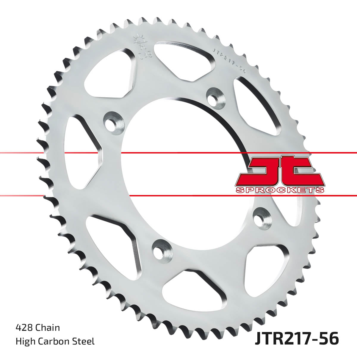 REAR SPROCKET STEEL JTR217.56, 428 Chain Conversion CR80/85, SR217-49