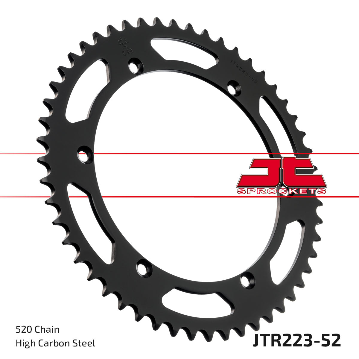REAR SPROCKET JTR223.52 STEEL BLACK, BLACK