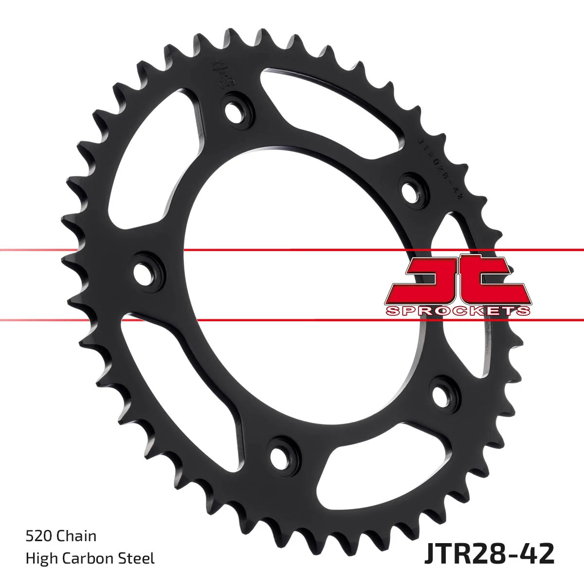 REAR SPROCKET STEEL JTR28.42, C49 High Carbon Steel 520