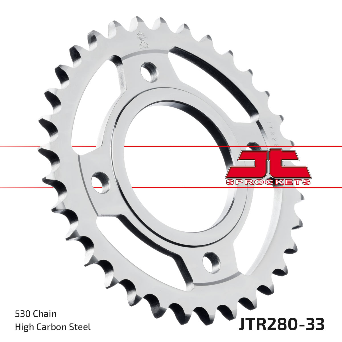 REAR SPROCKET JTR280.33 STEEL SILVER, HONDA ROAD JT