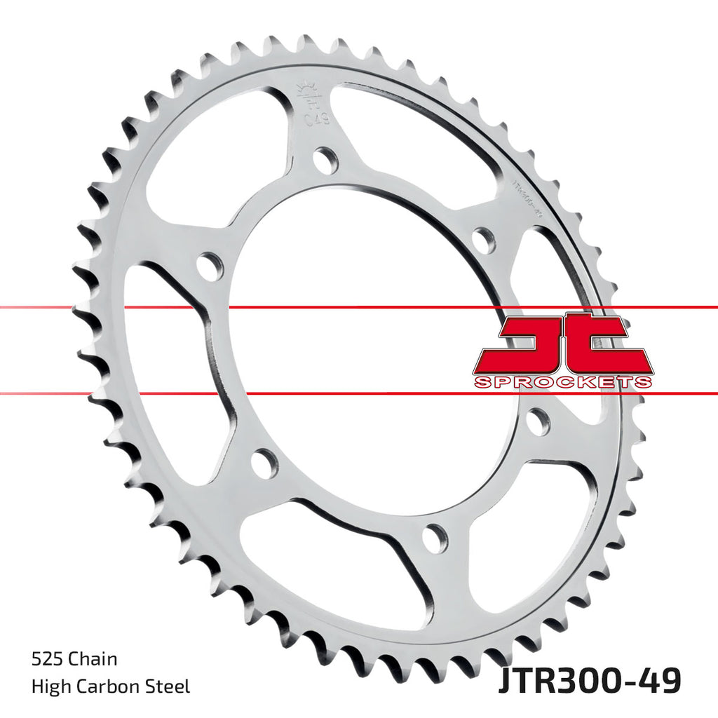 REAR SPROCKET JTR300.49 JT 525 SILVER, HONDA ROAD