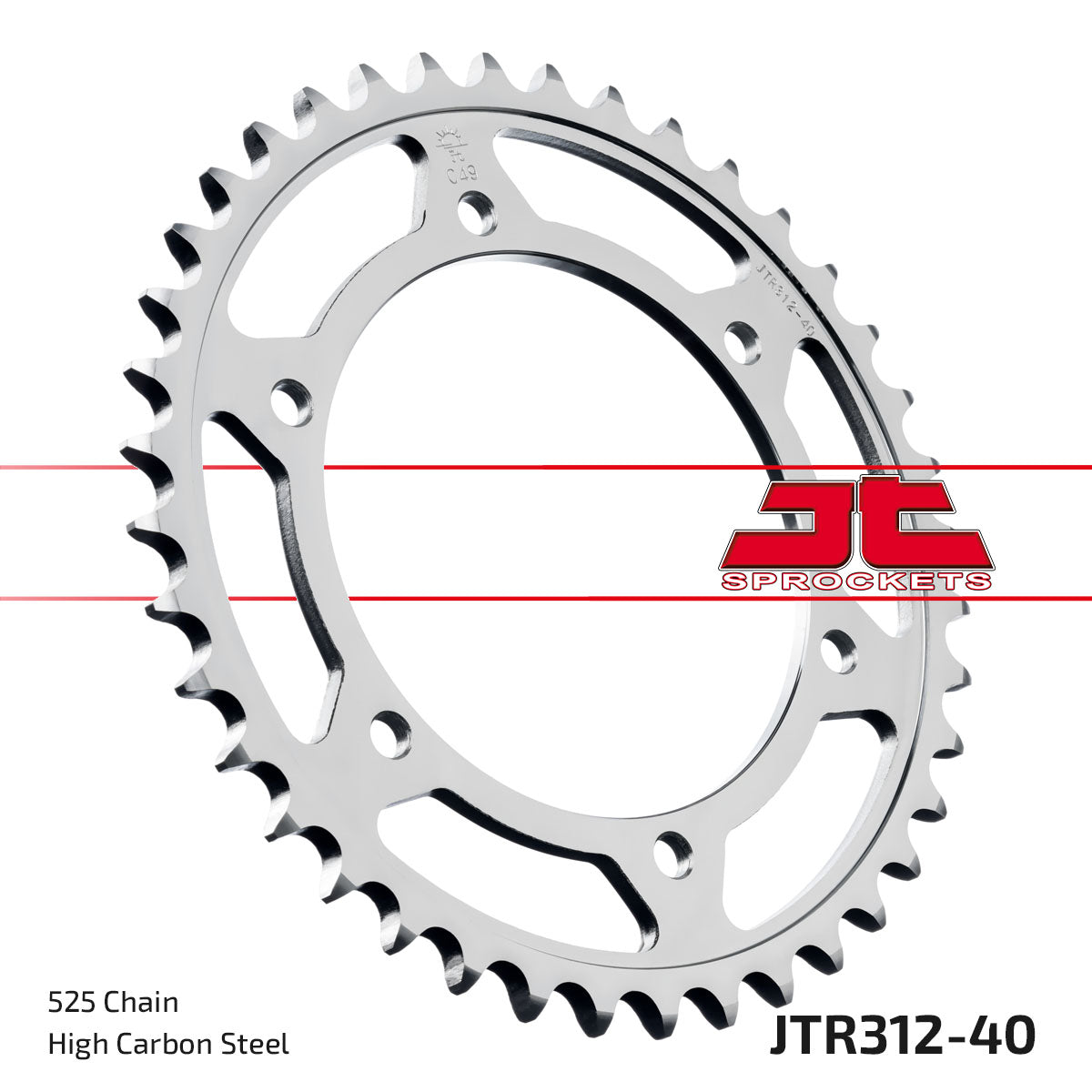 REAR SPROCKET JTR312.40 STEEL, HONDA ROAD JT CHAIN 525