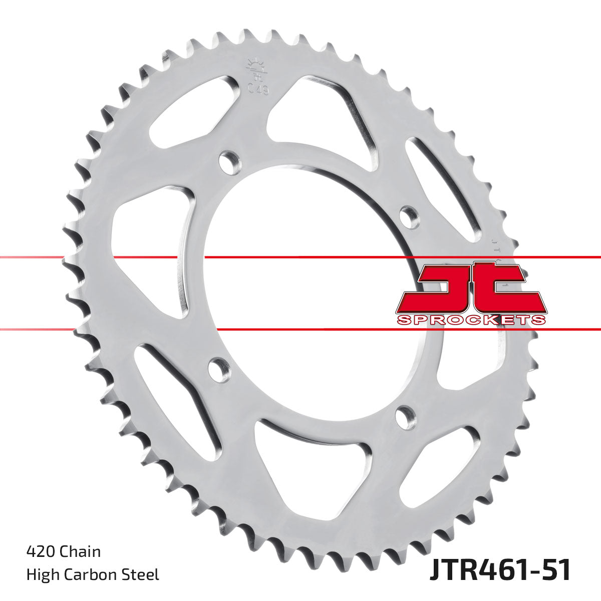 REAR SPROCKET STEEL 461 4-HOLE SILVER JTR461.51