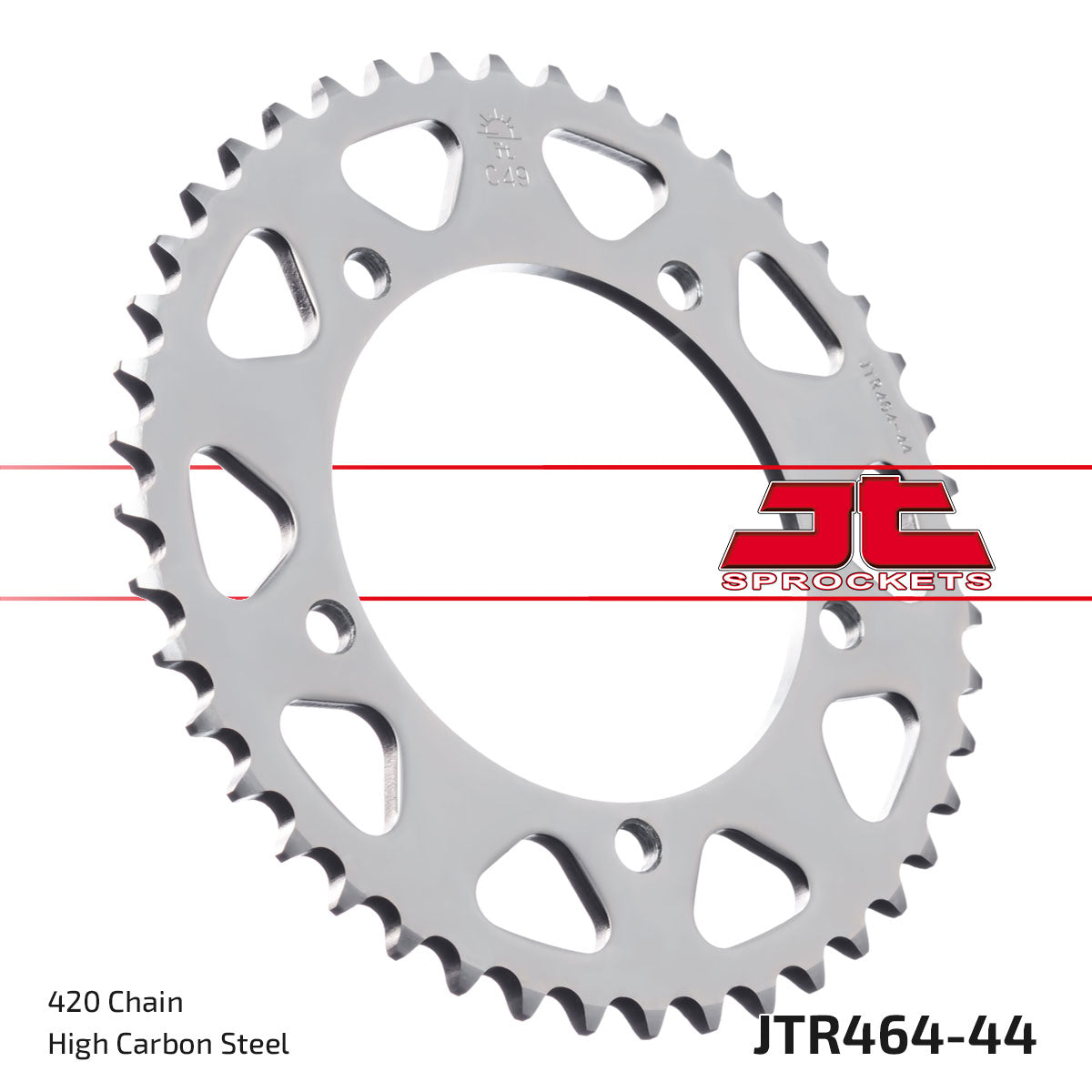 REAR SPROCKET STEEL 464 5-HOLE, KAWASAKI KX60, JTR464.44