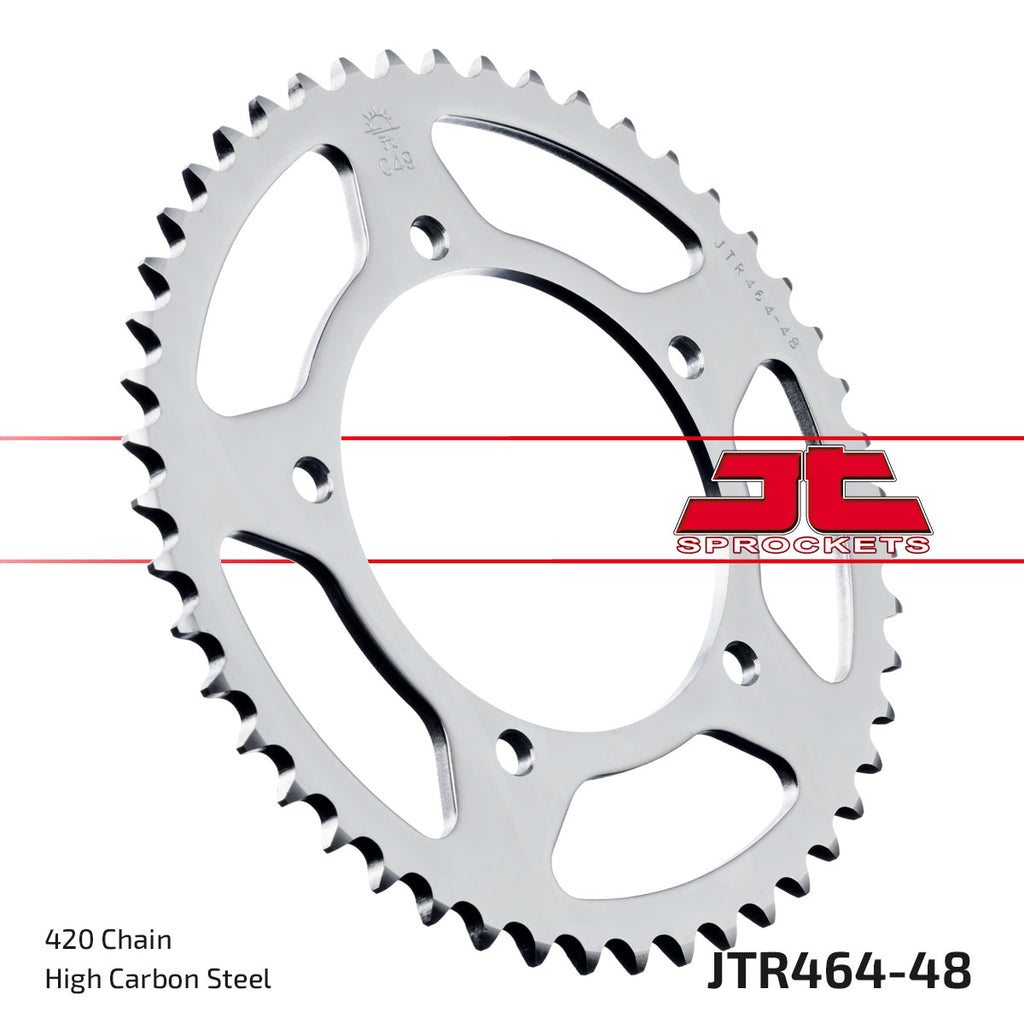 REAR SPROCKET STEEL 464 5 HOLE, KAWASAKI KX60/80 JTR464.48
