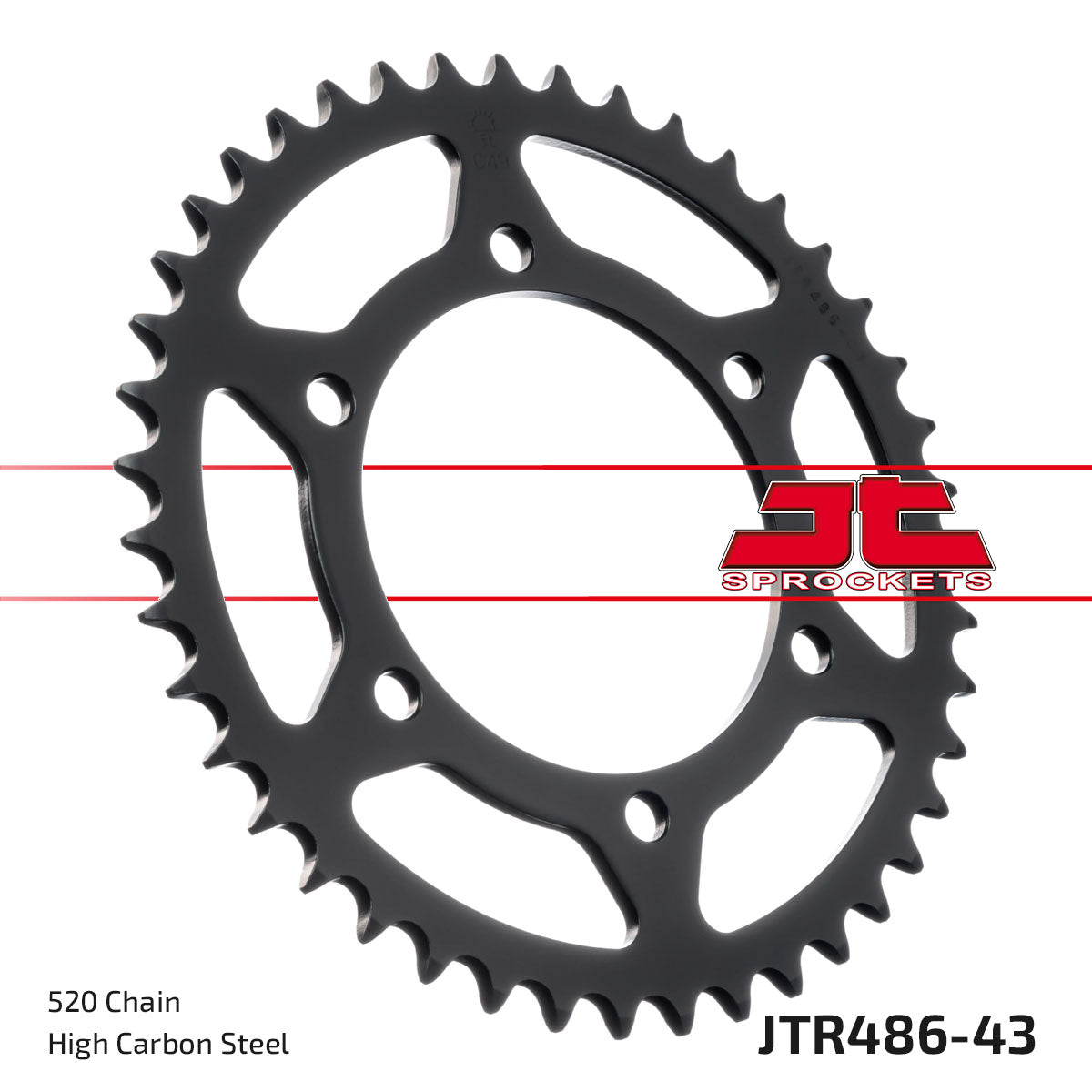 REAR SPROCKET STEEL JTR486.43, HONDA ROAD JT