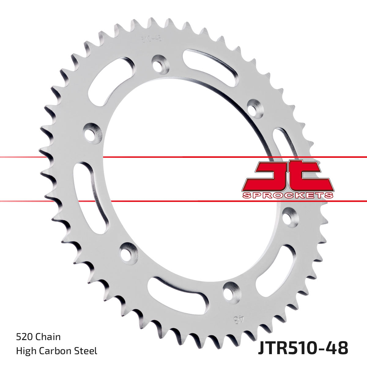 REAR SPROCKET JTR510.48 STEEL, Cagiva WR 125-250 188-520-48, HUSQVARNA JR51048