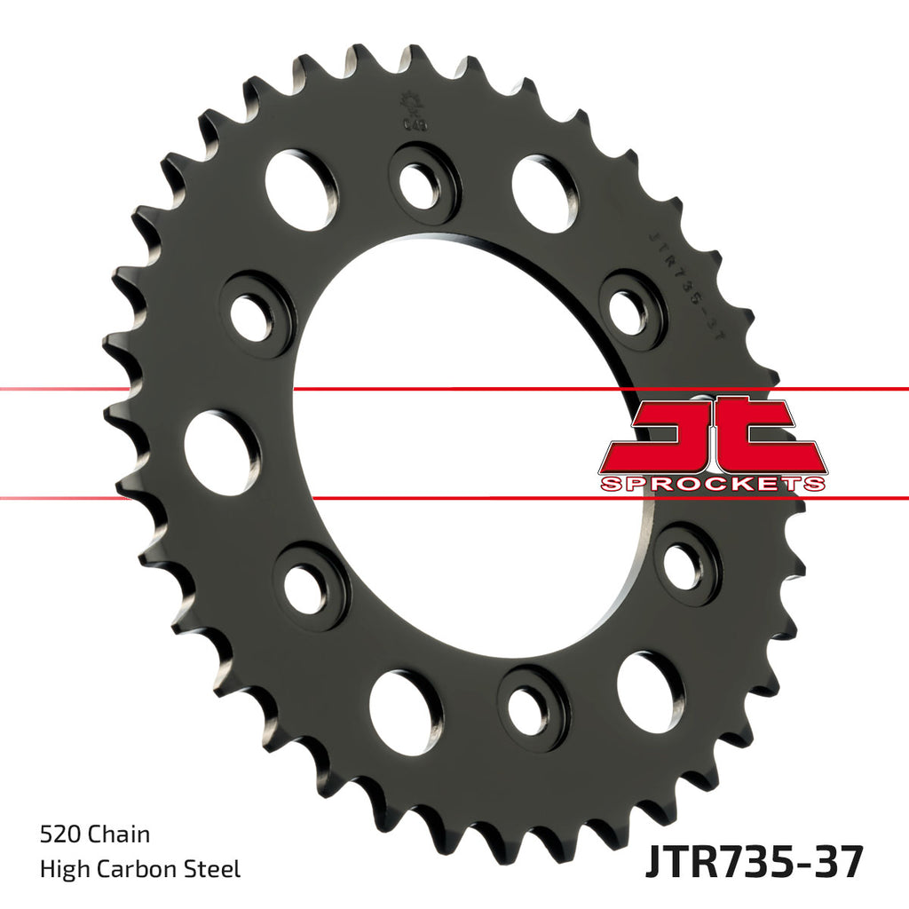 REAR SPROCKET ALLOY GOLD 735, JTA735.37 ROUND JT CHAIN 520, JTR735.37