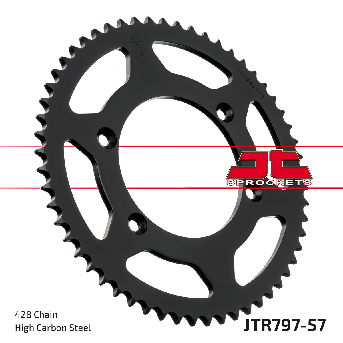 REAR SPROCKET JTR797.57 JT 428, STEEL 797-57