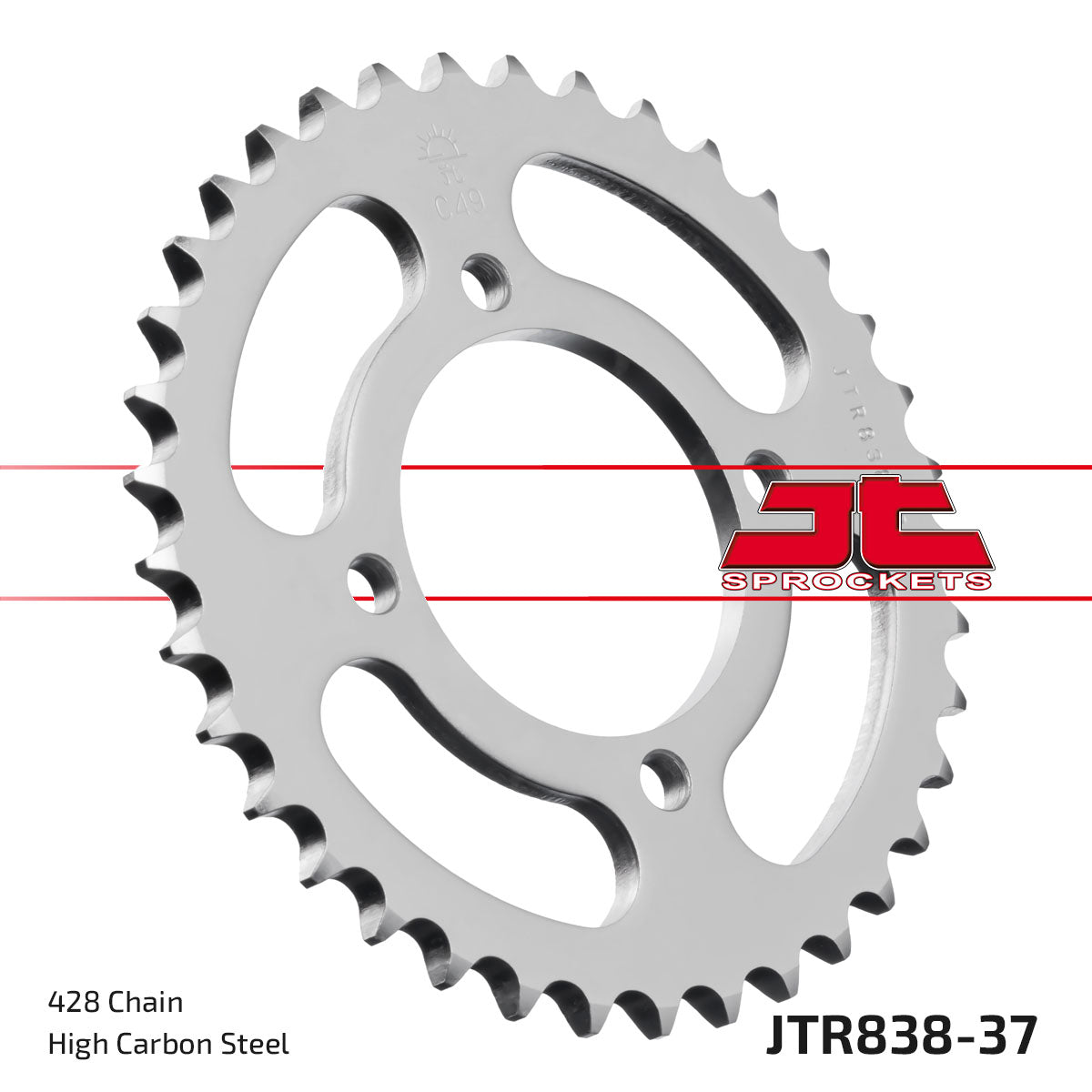 REAR SPROCKET JTR838.37 STEEL, HONDA ROAD