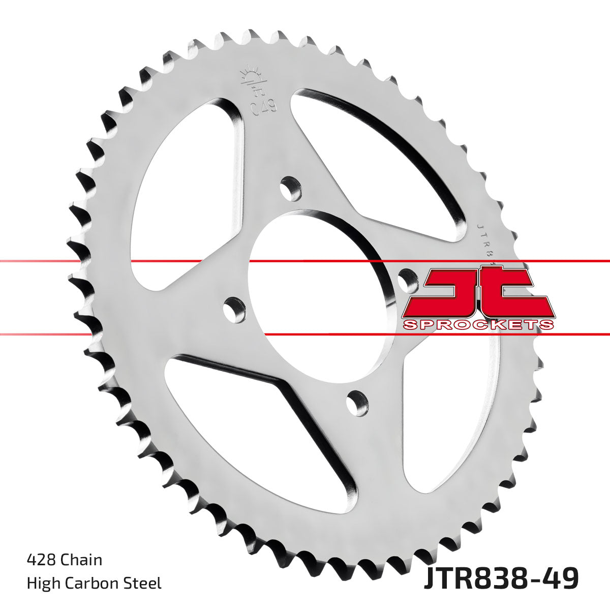 REAR SPROCKET JTR838.49 STEEL, SILVER