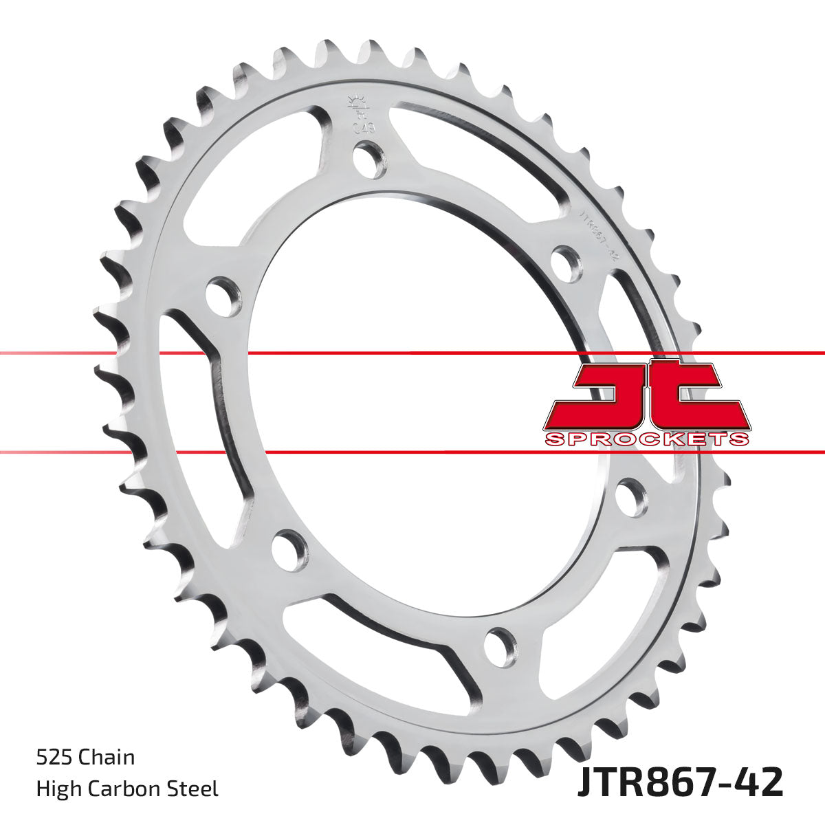 REAR SPROCKET JTR867.42 STEEL, HONDA ROAD