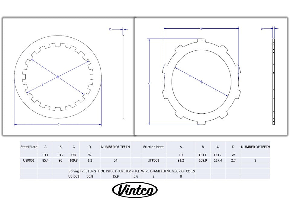 CLUTCH KIT 74-78 HONDA CR MR 125 175 VINTCO KCLH01