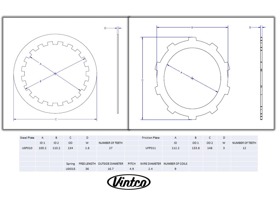 CLUTCH KIT 80-82 YAMAHA IT YZ 250 465 VINTCO KCLY04