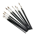 ARTIST BRUSHES 12PC POINTED SIZES 1-12 WOOD HANDLE - TOOLZONE KDPBR012