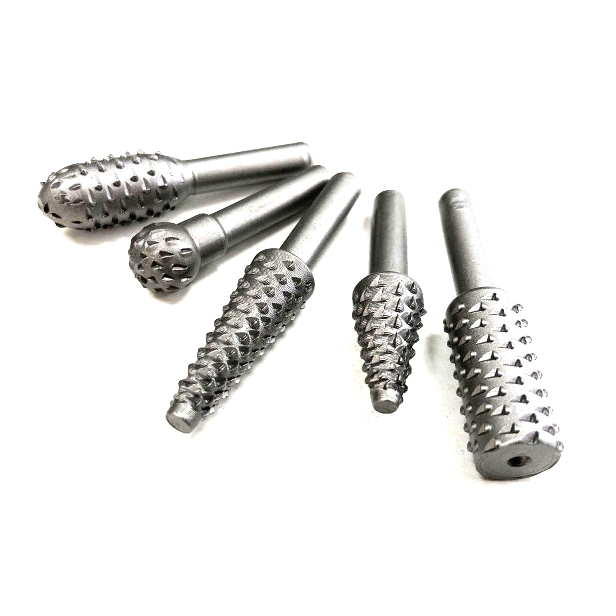 ROTARY RASP SET 5PC 6mm 1/4 SHANK CARBON STEEL - TOOLZONE KDPDR184
