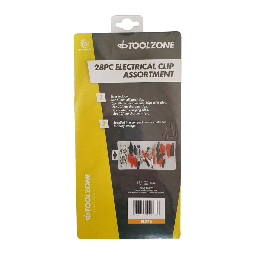 ELECTRICAL CLIP ASSORTMENT 28PC WITH STORAGE BOX - TOOLZONE KDPEL076