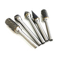 ROTARY RASP TUNGSTEN CARBIDE DOUBLE DIAMOND CUT SET 5 PIECE 6mm SHANK - TOOLZONE KDPHB103