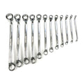 OFFSET RING SPANNER SET 12PC 6x7mm TO 30x32mm CHROME VANADIUM POLISHED - TOOLZONE KDPSP024