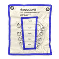 HALF MOON SPANNER SET 5PC 10x11mm TO 18x19mm CHROME VANADIUM SATIN - TOOLZONE KDPSP036