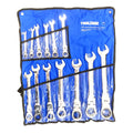 FLEXI RATCHET WRENCH SET 13pc 8-32mm 72 TEETH CHROME VANADIUM - TOOLZONE KDPSP147