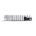 DEEP SOCKET SET 3/8 DRIVE 15pc 8-22mm CRV 6PT ON RAIL - TOOLZONE KDPSS009