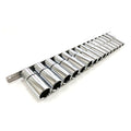DEEP SOCKET SET 1/2 DRIVE 15pc 10-24mm CRV 6PT ON RAIL - TOOLZONE KDPSS010