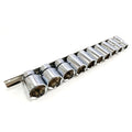 SOCKET SET SHALLOW 1/2 DRIVE AF 10 PIECES CRV POLISHED - TOOLZONE KDPSS208