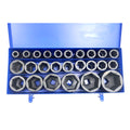DEEP IMPACT SOCKET SET 25 PIECES 1 DRIVE 17mm-75mm CHROME MOLYBDENUM - TOOLZONE KDPSS263