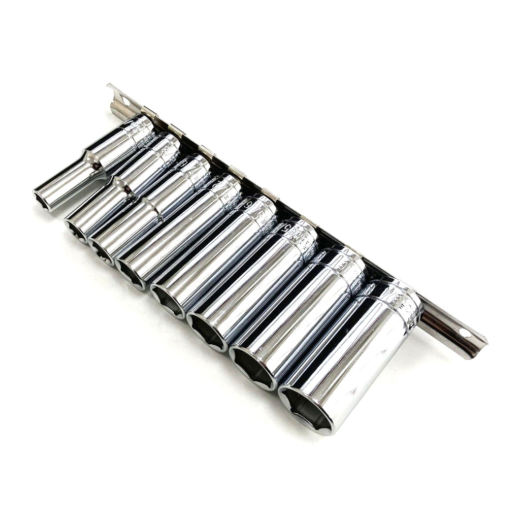 DEEP SOCKET SET 8 PIECES 3/8 DRIVE AF CRV 5/16-3/4 - TOOLZONE KDPSS303