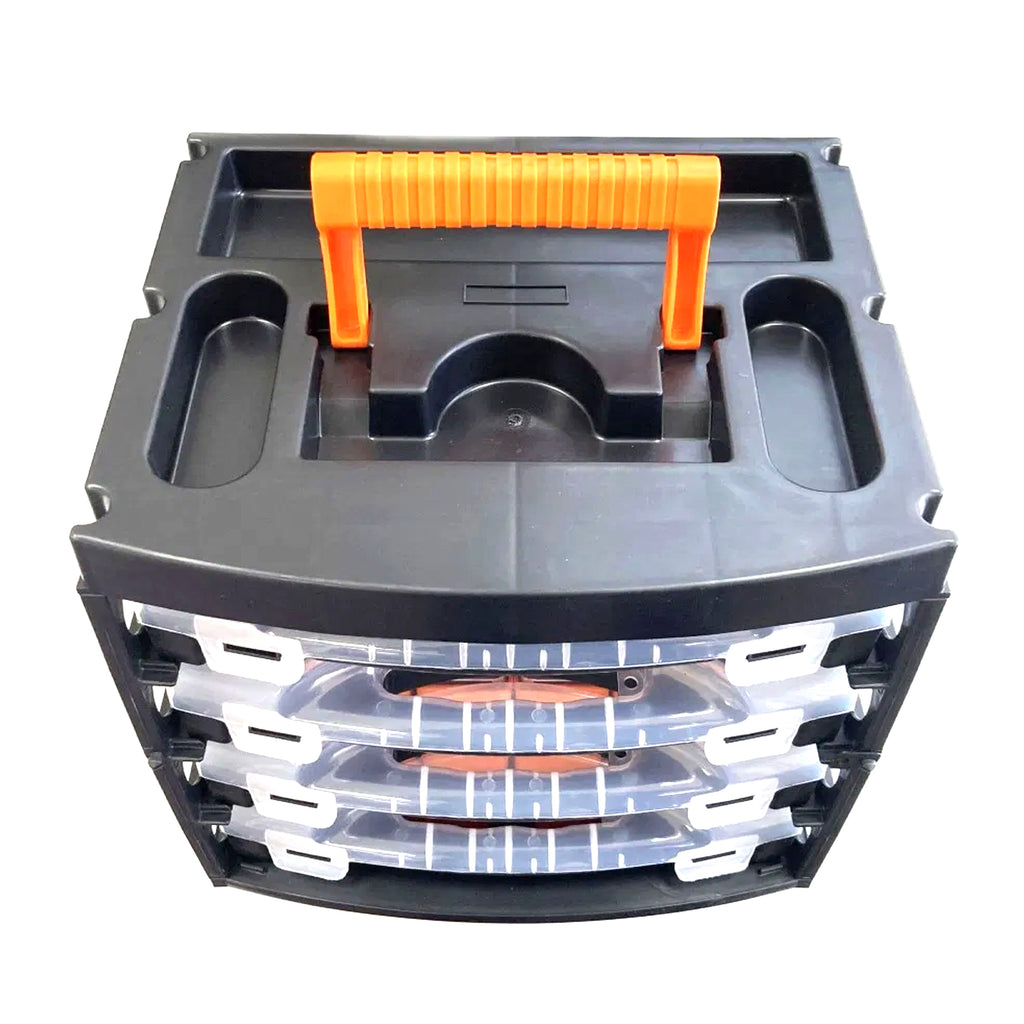 ORGANISER SET 4 TRAY POLY WITH REMOVABLE INNER COMPARTMENTS - TOOLZONE KDPTB098